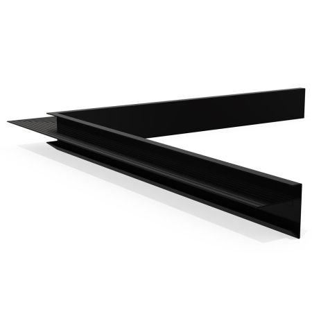 Binnenhoek daktrim aluminium 45 mm x 45 mm, lengte 400 mm, zwart RAL 9005