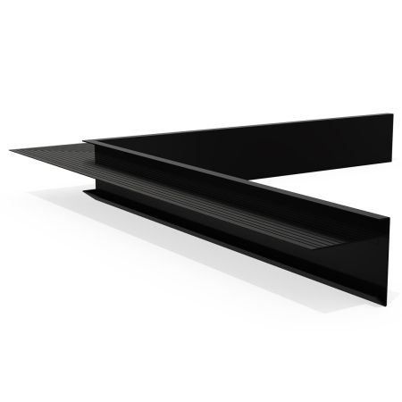 Binnenhoek daktrim aluminium 60 mm x 64 mm, lengte 400 mm, zwart RAL 9005