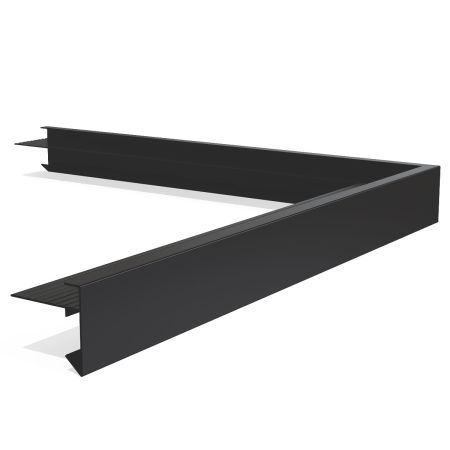 Buitenhoek daktrim aluminium 45 mm x 45 mm, lengte 400 mm, zwartgrijs RAL 7021